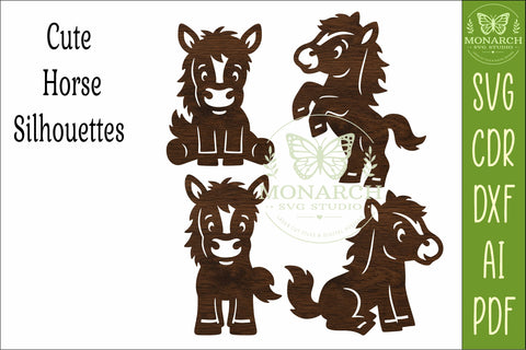 Cute Horse Silhouettes SVG Farm Animal 2 SVG APInspireddesigns 