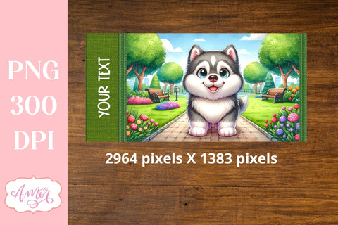 Cute Husky sippy cup sublimation PNG | Dog 12oz Kids tumbler Sublimation Amorclipart 