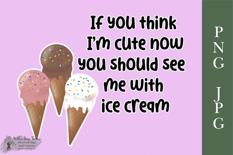 Cute Ice Cream Cone PNG Sublimation/Print File Sublimation Willow Paige Farms 