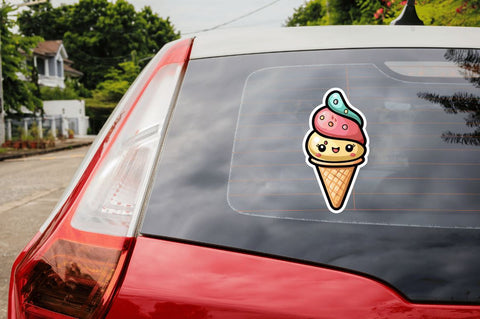 Cute ice cream Sticker Clipart Bundle Sublimation Regulrcrative 