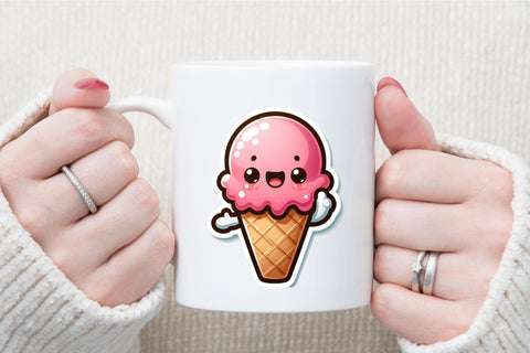 Cute Ice Cream Stickers Bundle Sublimation designartist 