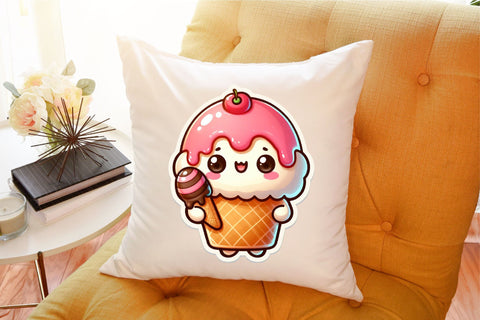 Cute Ice Cream Stickers Bundle Sublimation designartist 