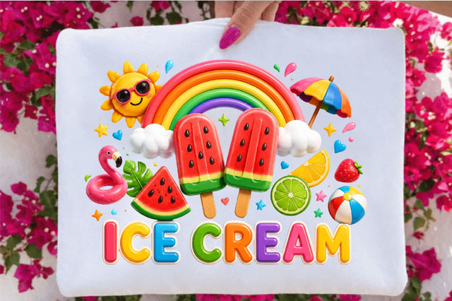 Cute Ice Cream Summer Clipart PNG Sublimation SVGArt 