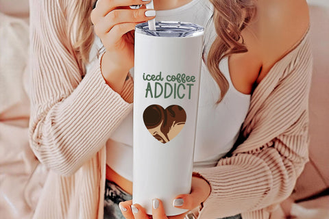 Cute Iced Coffee SVG Bundle, Funny Coffee PNG for Sublimation Tumblers, Tshirts, Stickers, & More, Iced Coffee Cup SVG Files for Cricut SVG Designing Digitals 