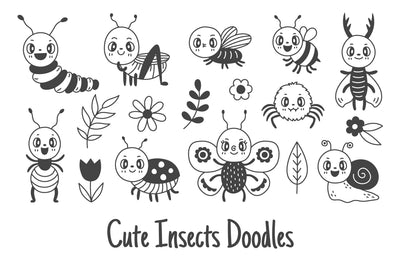Cute Insects Doodles Sublimation Rin Green 