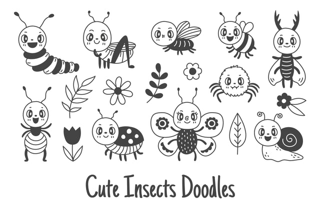 Cute Insects Doodles Sublimation Rin Green 