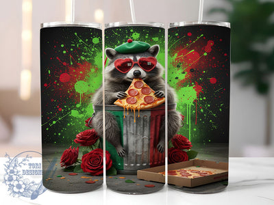 Cute Italian Raccoon Tumbler, Adorable Pet Wrap, 20oz Tumbler Wrap, Sublimation Design, Animal Lover Gift, Funny Raccoon Tumbler, Valentine Pet Wrap Sublimation ToriDesigns 