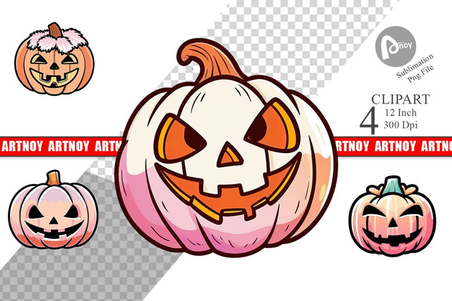 Cute Jack-o'-Lantern Clipart Sublimation artnoy 