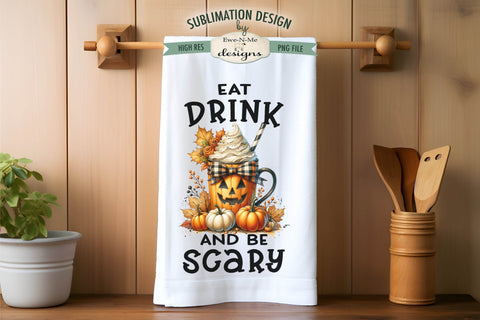 Cute Jack O Lantern Halloween Mugs Kitchen Towel Sublimation Sublimation Ewe-N-Me Designs 