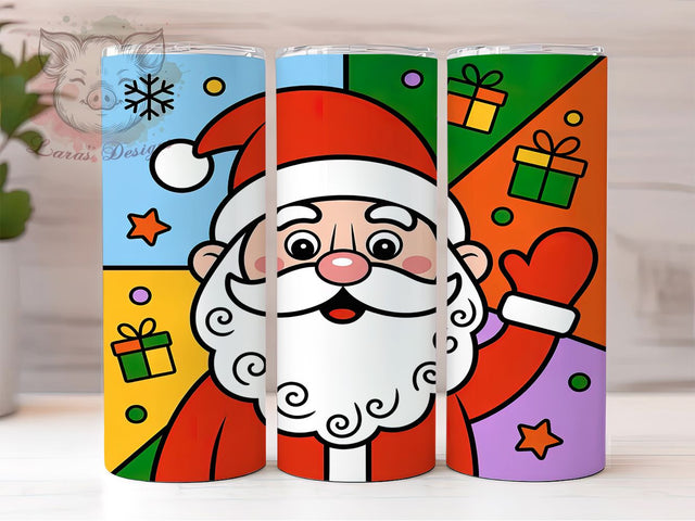 Cute Jolly Santa Christmas Tumbler, Christmas Santa Wrap, Adorable Holiday Sublimation, Festive Santa Cup, 20Oz Skinny Tumbler Wrap, Jolly Christmas Mug, Whimsical Santa Design Sublimation Lara' s Designs 