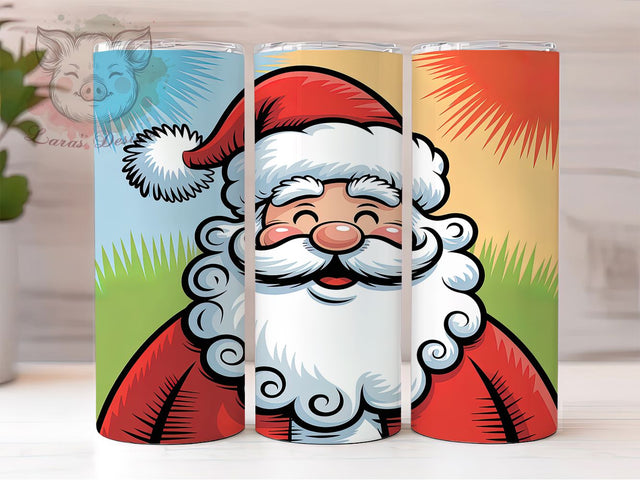 Cute Jolly Santa Christmas Tumbler, Christmas Santa Wrap, Adorable Holiday Sublimation, Festive Santa Cup, 20Oz Skinny Tumbler Wrap, Jolly Christmas Mug, Whimsical Santa Design Sublimation Lara' s Designs 