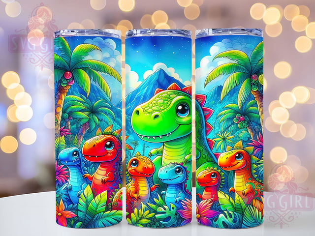 Cute Jurassic Dinosaur Kids Tumbler Wrap, Kids Dino Tumbler, 20oz Sublimation Tumbler, Cute Dinosaur Tumbler, Prehistoric Tumbler Design, Jurassic Theme Tumbler, Fun Dino Print Tumbler Sublimation SvggirlplusArt 