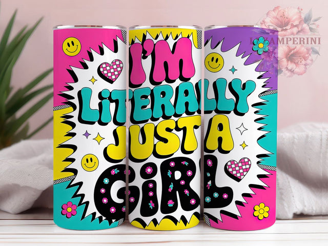 Cute Just A Girl Tumbler, Cute Feminine Wrap, Girl Power Cup, Fun Sublimation Design, Valentine Gift Tumbler, Sweet Girl Wrap, Adorable Feminine Cup Sublimation Li Zamperini 