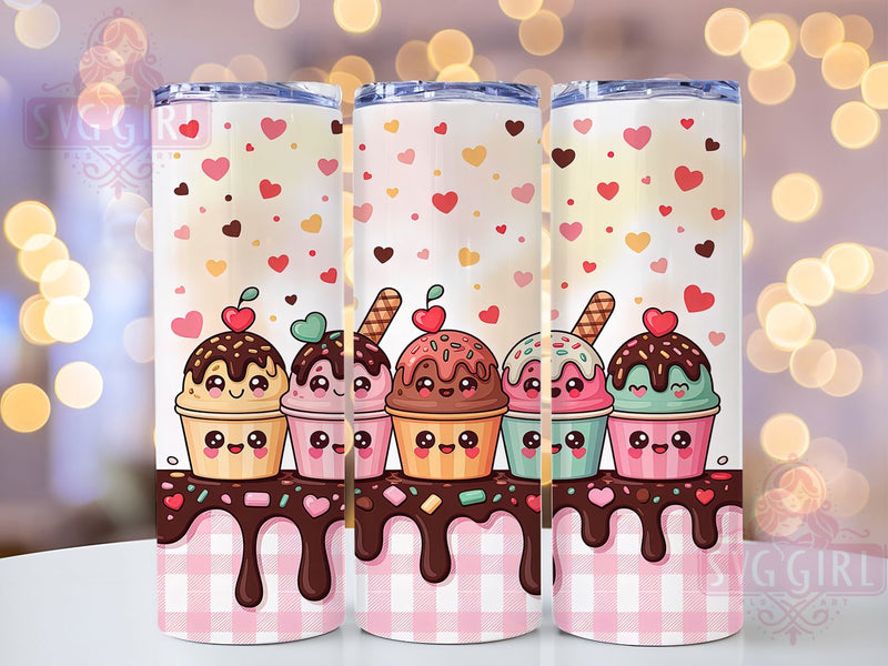Cute Kawaii Boba Tea Tumbler, Kawaii Bubble Wrap, Pastel Drink Sublimation, Cute Chocolate Frosting Cup, 20Oz Skinny Tumbler Wrap, Sweet Kawaii Mug, Adorable Boba Design Sublimation SvggirlplusArt 