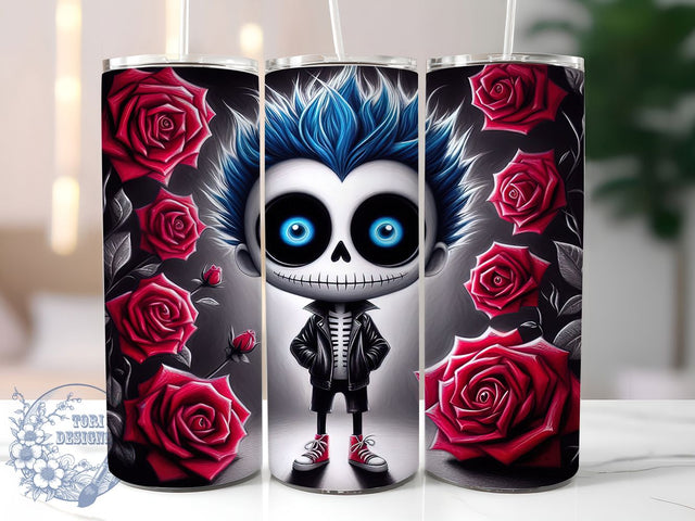 Cute Kawaii Cartoon Zombie Tumbler, Kawaii Halloween Wrap, 20Oz Skinny Tumbler, Funny Undead Sublimation, Adorable Spooky Tumbler, Cartoon Zombie Wrap, Playful Halloween Design Sublimation ToriDesigns 