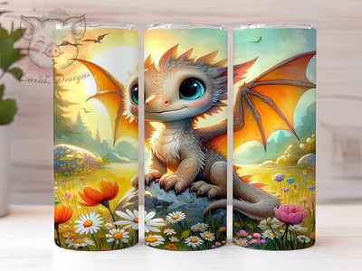 Cute Kawaii Fantasy Dragon Tumbler, Dragon Tumbler Wrap, 20oz Sublimation, Fantasy Dragon Cup, Kawaii Dragon Design, Dragon Lover Gift, Whimsical Drinkware Sublimation Lara' s Designs 
