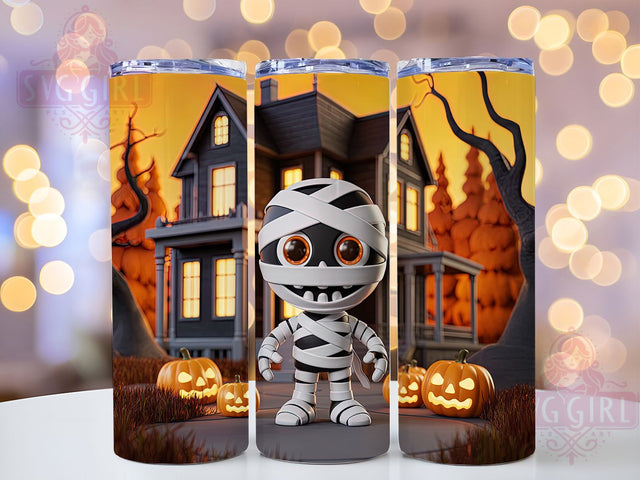 Cute Kawaii Mummy Halloween Tumbler Wrap, Mummy Spooky Wrap, 20Oz Sublimation Design, Kawaii Mummy Cup, Spooky Halloween Drinkware, Cute Mummy Tumbler, Halloween Mummy Mug Design Sublimation SvggirlplusArt 