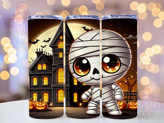 Cute Kawaii Mummy Halloween Tumbler Wrap, Mummy Spooky Wrap, 20Oz Sublimation Design, Kawaii Mummy Cup, Spooky Halloween Drinkware, Cute Mummy Tumbler, Halloween Mummy Mug Design Sublimation SvggirlplusArt 