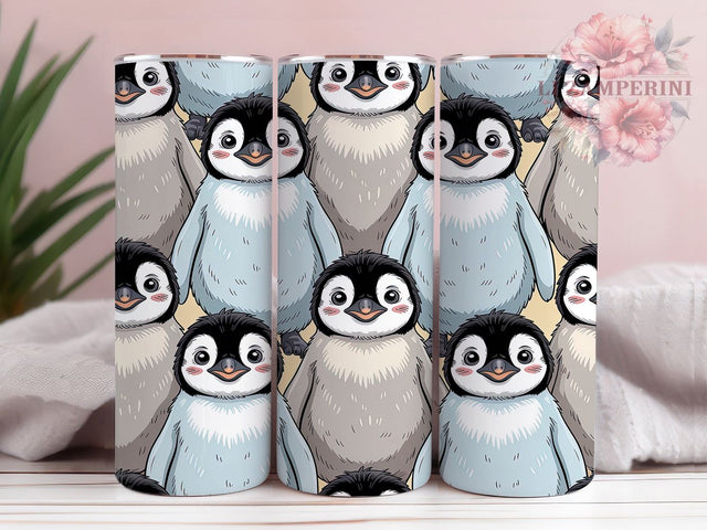 Cute Kawaii Penguin Winter Tumbler, Penguin Pattern, Seamless Winter, Penguin Tumbler, Winter Wrap, Animal Sublimation, Kawaii Penguins Sublimation Li Zamperini 