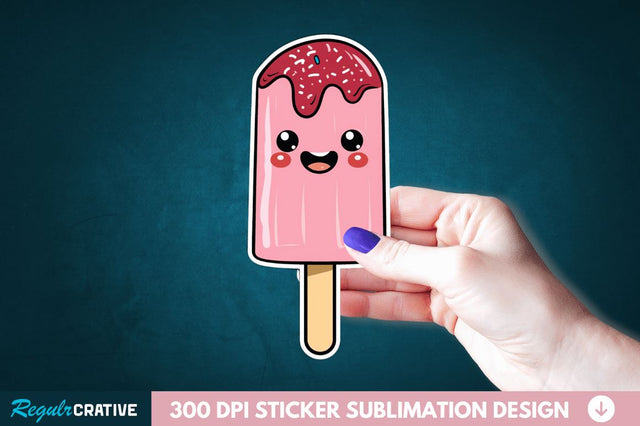 Cute Kawaii Popsicle Sticker Clipart Sublimation Regulrcrative 