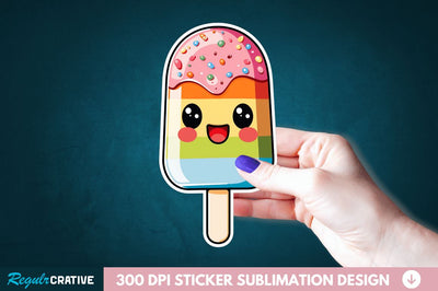 Cute Kawaii Popsicle Sticker Clipart Sublimation Regulrcrative 