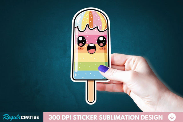 Cute Kawaii Popsicle Sticker Clipart Sublimation Regulrcrative 