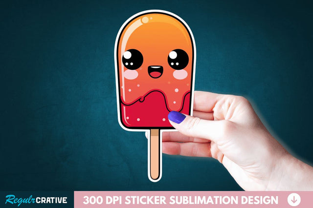 Cute Kawaii Popsicle Sticker Clipart Sublimation Regulrcrative 