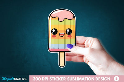 Cute Kawaii Popsicle Sticker Clipart Sublimation Regulrcrative 
