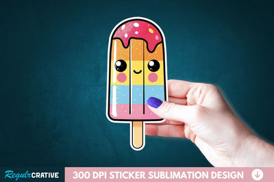 Cute Kawaii Popsicle Sticker Clipart Sublimation Regulrcrative 
