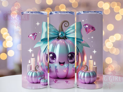 Cute Kawaii Pumpkin Autumn Tumbler, Kawaii Fall Wrap, 20Oz Sublimation Design, Adorable Autumn Cup, Pumpkin Coffee Tumbler, Fall Drinkware Wrap, Kawaii Halloween Tumbler Sublimation SvggirlplusArt 