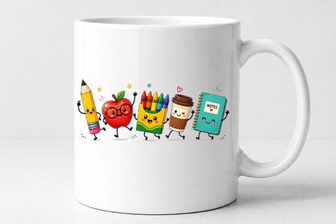 Cute Kawaii School Supplies PNG Back to School Digital Download SVG BillahCrafts 