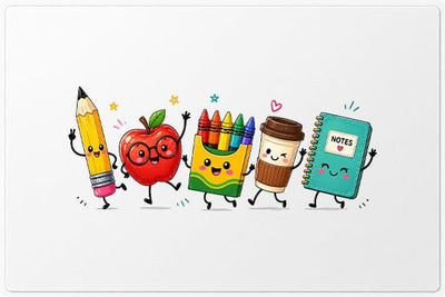 Cute Kawaii School Supplies PNG Back to School Digital Download SVG BillahCrafts 