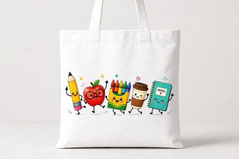 Cute Kawaii School Supplies PNG Back to School Digital Download SVG BillahCrafts 