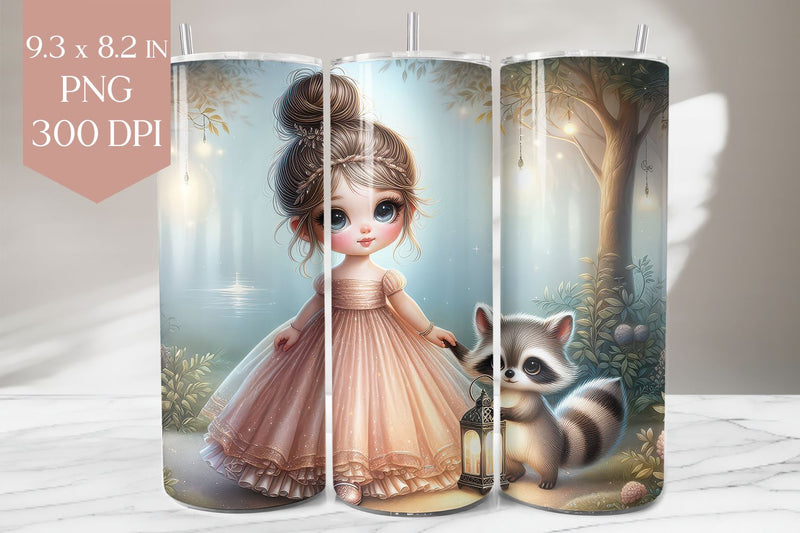 Cute Kids Raccoon Tumbler Sublimation Sublimation BijouBay 