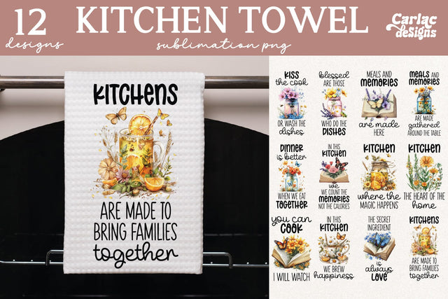 Cute Kitchen Towel Sublimation Bundle Sublimation Carla C Designs 