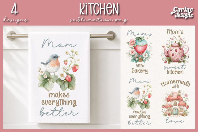 Cute Kitchen Towel Sublimation Sublimation Carla C Designs 