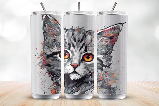 Cute Kitten 20 Oz Tumbler Wrap Sublimation Design Sublimation MockupSvgVenue 