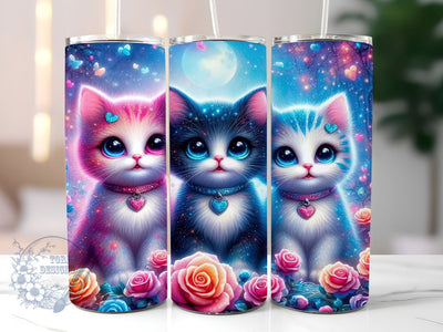 Cute Kitten 20oz Skinny Tumbler, Cat Lovers Tumbler Png, Straight & Tapered Tumbler Wrap, Instant Digital Download Sublimation ToriDesigns 