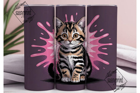 Cute Kitten 20oz Tumbler Design Sublimation sassyprint 