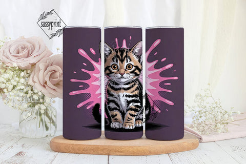 Cute Kitten 20oz Tumbler Design Sublimation sassyprint 