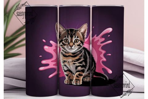 Cute Kitten 20oz Tumbler Design Sublimation sassyprint 