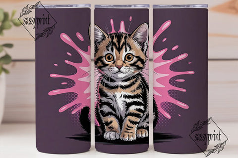 Cute Kitten 20oz Tumbler Design Sublimation sassyprint 