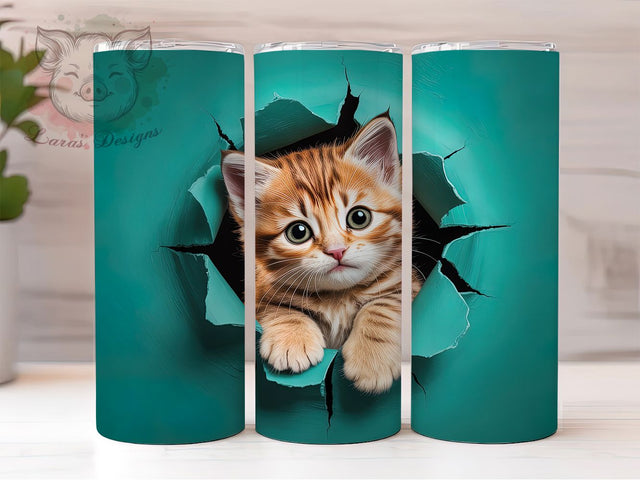 Cute Kitten Cat Tumbler, Cat Lover Wrap, Cute Kitten Cup, 20oz Sublimation Wrap, Stylish Cat Design Tumbler, Artistic Kitten Cup, Pet Cat Theme Wrap Sublimation Lara' s Designs 
