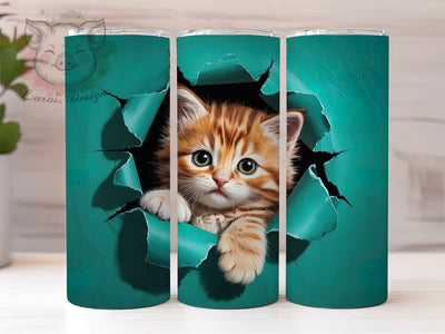 Cute Kitten Cat Tumbler, Cat Lover Wrap, Cute Kitten Cup, 20oz Sublimation Wrap, Stylish Cat Design Tumbler, Artistic Kitten Cup, Pet Cat Theme Wrap Sublimation Lara' s Designs 