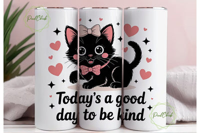 Cute Kitten Kindness 20oz Tumbler Wrap Sublimation PixelChick 