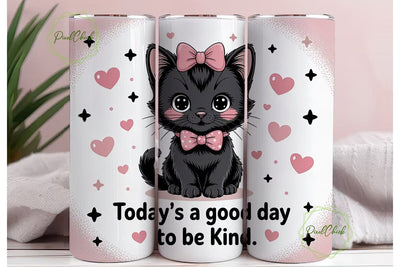 Cute Kitten Kindness 20oz Tumbler Wrap Sublimation PixelChick 