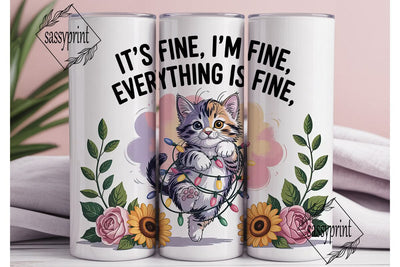 Cute Kitten Tumbler Wrap PNG Sublimation sassyprint 