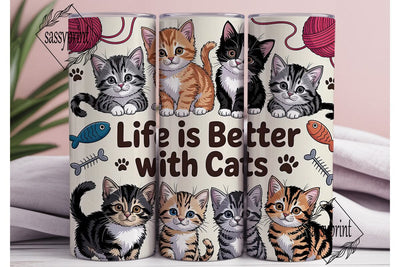 Cute Kittens 20oz Tumbler Wrap Sublimation sassyprint 