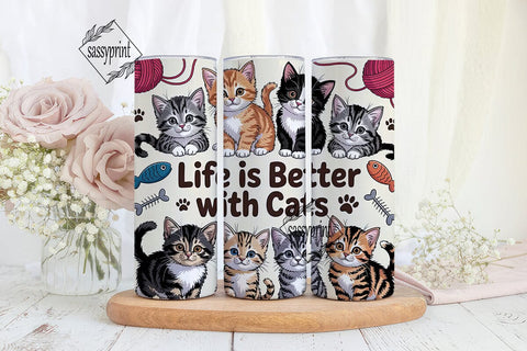 Cute Kittens 20oz Tumbler Wrap Sublimation sassyprint 