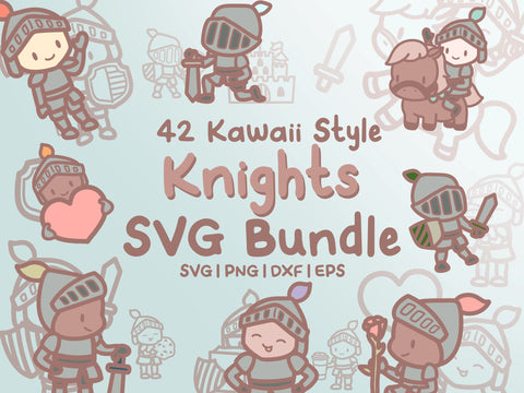 Cute Knights SVG Design Set SVG HalieKStudio 